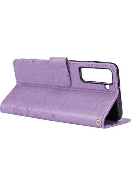 Samsung Galaxy S21 Için Kickstand Durumda Kart Tutucu Manyetik Kapatma Pu (Yurt Dışından) modelleri