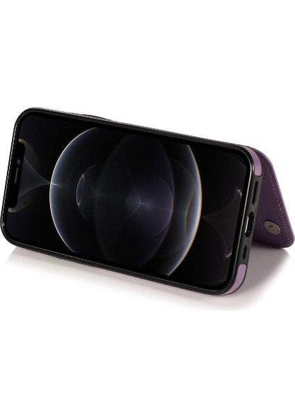 IPhone 12 Için Kart Tutucu Kılıf ile Cüzdan Pro Kabartmalı Mandala Desen Pu (Yurt Dışından) modelleri