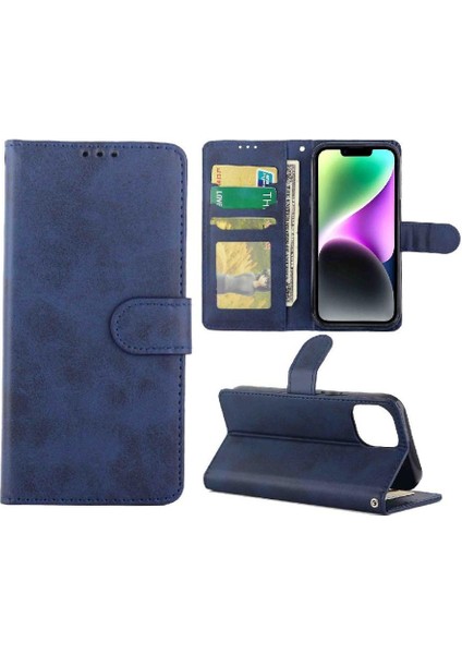 IPhone 14 Için Filp Durumda Pu Deri Manyetik Kapatma Kickstand Kart Tutucu (Yurt Dışından)