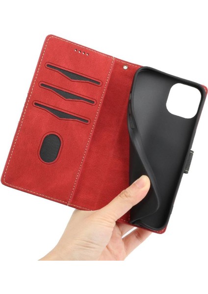 IPhone 12 Mini Bilek Kayışı Kart Yuvası Kickstand Çizik Için Cüzdan Kılıf (Yurt Dışından)
