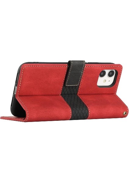 IPhone 12 Mini Bilek Kayışı Kart Yuvası Kickstand Çizik Için Cüzdan Kılıf (Yurt Dışından)