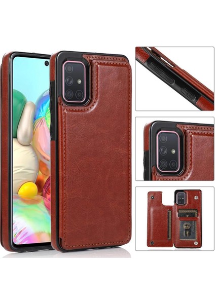 Kart Tutucu Kickstand Çift ile Samsung Galaxy A71 4g Için Cüzdan Kılıf (Yurt Dışından)