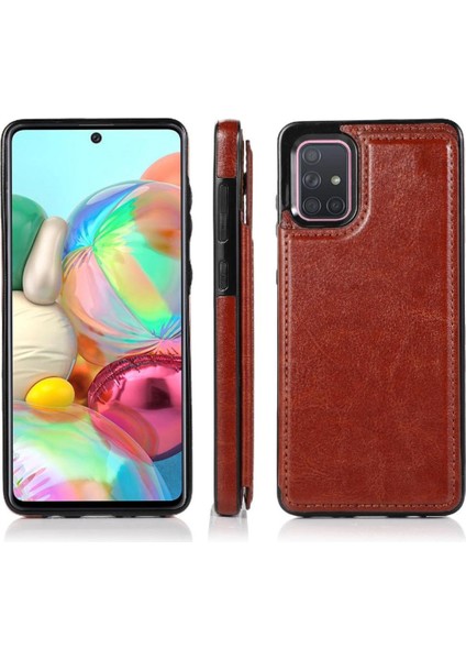 Kart Tutucu Kickstand Çift ile Samsung Galaxy A71 4g Için Cüzdan Kılıf (Yurt Dışından) indirimleri