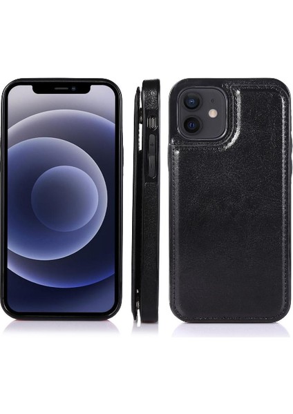 Kart Tutucu Çift Manyetik ile IPhone 12 Mini Kickstand Için Cüzdan Kılıf (Yurt Dışından)