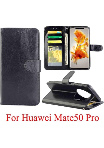 Bdt Shop Huawei Mate 50 Pro Için Flip Case Manyetik Kapatma Pu Deri Kickstand (Yurt Dışından)