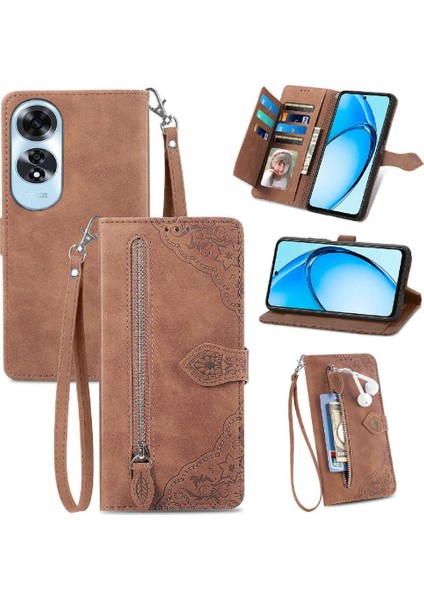 Oppo A60 4g Flip Fermuar Tarzı Iş Cüzdan Çoklu Kart Için Flip Case (Yurt Dışından)