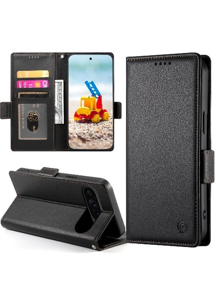 Google Pixel 9 Pro Kart Yuvaları Için Flip Case Günlük Kullanım Flip Iş Cüzdan (Yurt Dışından)