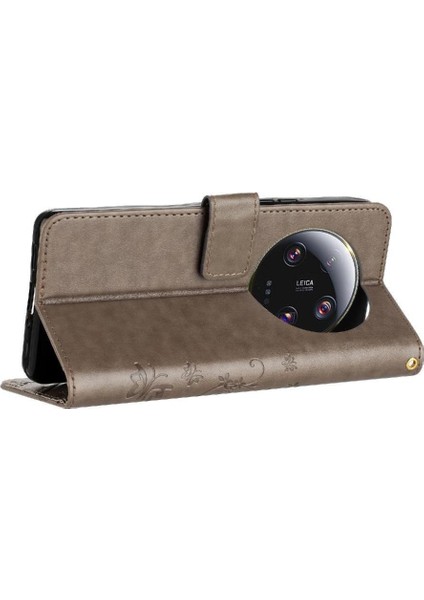 Xiaomi 13 Ultra Manyetik Kapatma Için Kickstand Pu Deri Kart Durumda (Yurt Dışından)