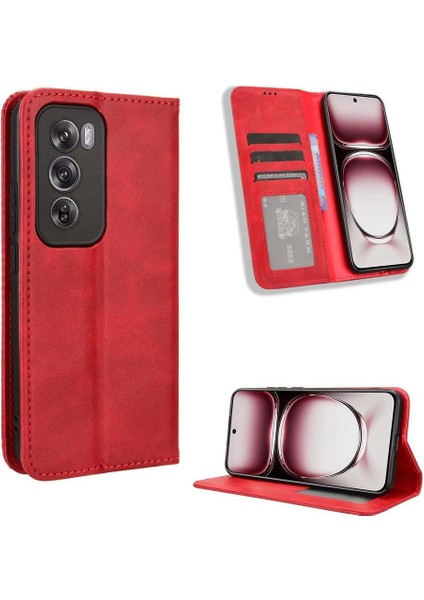 Oppo Oppo 12 Pro 5g Manyetik Kapatma Pu Deri Cüzdan Için Kılıf (Yurt Dışından)