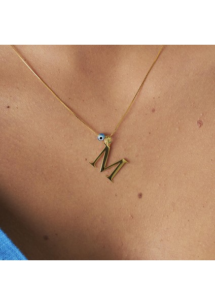 Nazarlı Yan Harf Kolye modelleri