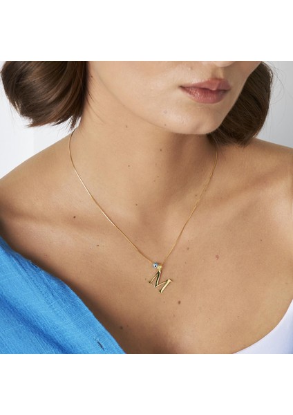 Nazarlı Yan Harf Kolye fırsatları