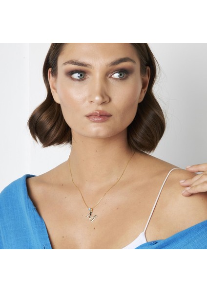 Nazarlı Yan Harf Kolye indirimleri