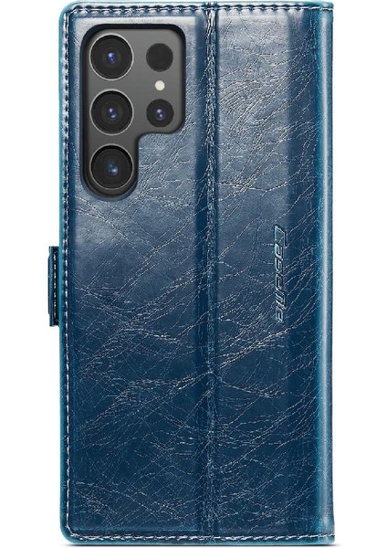 Samsung Galaxy S24 Için Flip Case Ultra Çılgın At Pu Deri Manyetik (Yurt Dışından)