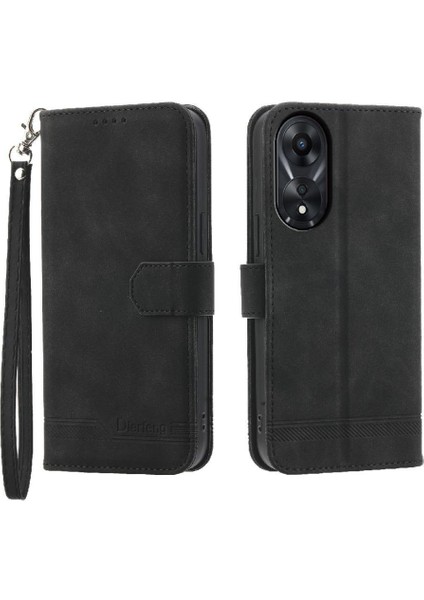 Oppo A78 5g Premium Kart Yuvaları Için Flip Case Bileklik Manyetik Kapatma (Yurt Dışından)