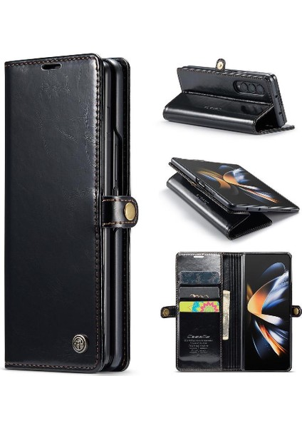 Bdt Shop Samsung Galaxy Z Için Flip Case Fold 3 5g Kart Tutucu Retro Cüzdan Kapak (Yurt Dışından)