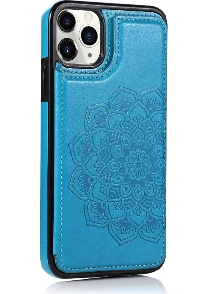 IPhone 11 Pro Çift Düğmeler Desen Flip Için Kart Tutucu Kılıf ile Cüzdan (Yurt Dışından) modelleri