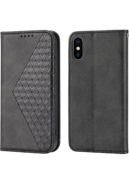 IPhone Xs Max Günlük Kullanım Için Flip Case Standı Eşkenar Dörtgen Şekli Cüzdan El Kayışı (Yurt Dışından) indirimleri
