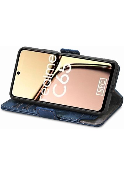 Realme C65 Çok Renkli Ekleme Iş Cüzdan Çoklu Kart Için Flip Case (Yurt Dışından)