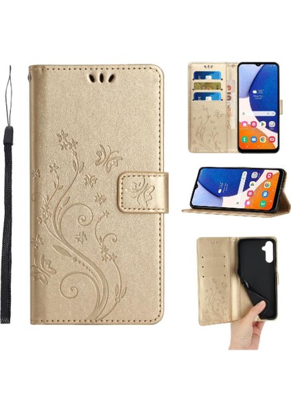 Samsung Galaxy A15 Için Filp Durumda 5g Pu Deri Kart Tutucu Kickstand Bilek (Yurt Dışından)
