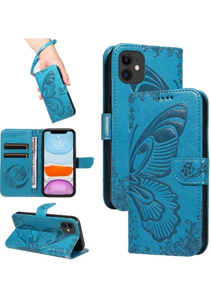IPhone 11 Için Flip Case Kredi Kartı Yuvası ile Ayrılabilir El Kayışı Yüksek (Yurt Dışından)