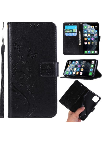 IPhone 11 Için Filp Durumda Pro Kickstand Manyetik Kapatma Pu Deri Kart (Yurt Dışından)
