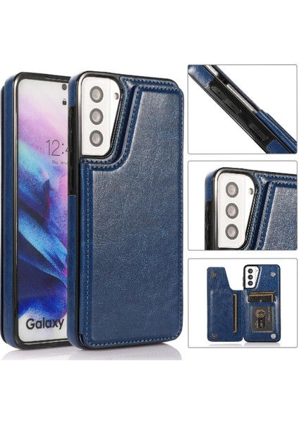 Samsung Galaxy S21 Çift Manyetik Toka Kickstand ile Cüzdan Kılıf (Yurt Dışından)