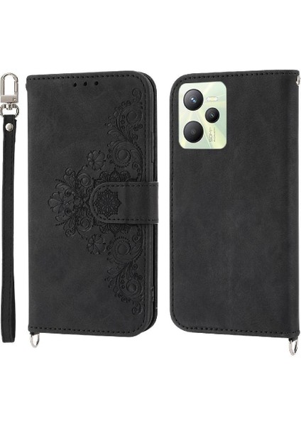 Realme 9 Pro Kabartmalı Bileklik Çoklu Kredi Kartı Yuvaları Için Flip Case (Yurt Dışından)