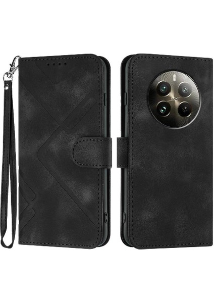 Kart Yuvası Standı Manyetik Flip ile Realme 12 Artı Pu Deri Için Flip Case (Yurt Dışından)
