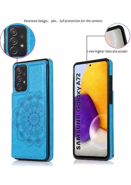 Samsung Galaxy A72 Desen Çiçek Mandala Için Kart Tutucu Kılıf ile Cüzdan (Yurt Dışından) fırsatları