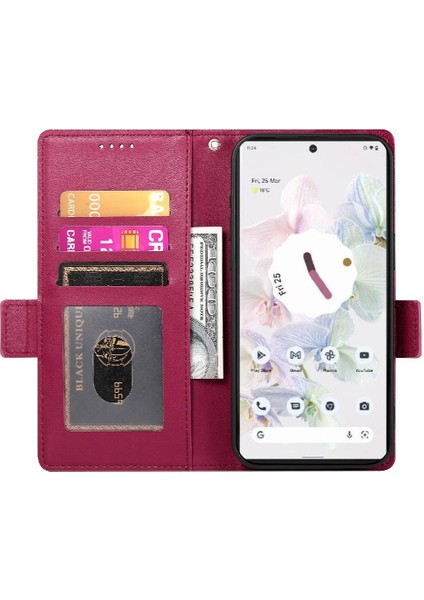 Google Piksel 7 Pro Cüzdan Kart Yuvaları Için Flip Case Iş Günlük Kullanım Flip (Yurt Dışından)