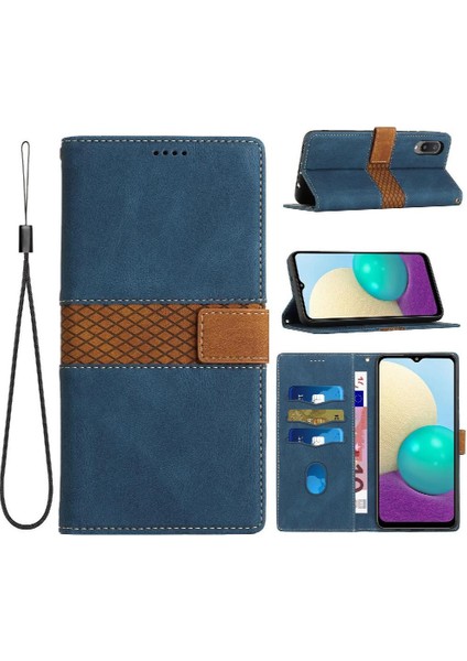 Samsung Galaxy A02/M02 Çizilmeye Dayanıklı Manyetik Kapatma Için Cüzdan Kılıf (Yurt Dışından)