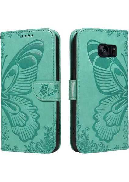 Kredi Kartı Yuvası Yüksek Kaliteli Deri ile Samsung Galaxy S7 Için Flip Case (Yurt Dışından)