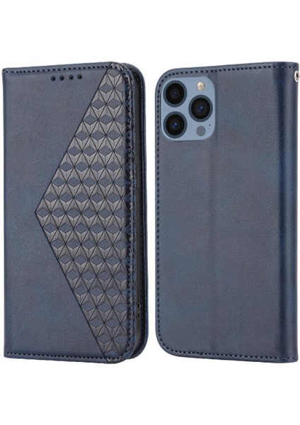 IPhone 14 Için Flip Case Artı Günlük Kullanım El Kayışı Standı Cüzdan Eşkenar Dörtgen (Yurt Dışından)