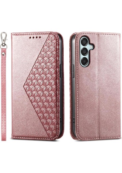 Samsung Galaxy Flip Eşkenar Dörtgen Şekli El Kayışı Cüzdan Günlük Kullanım Için Flip Case (Yurt Dışından)