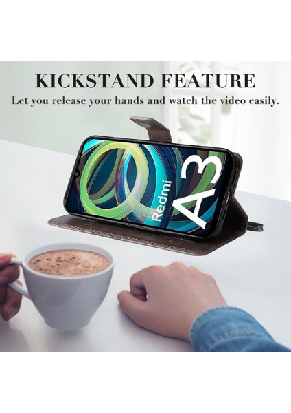 Xiaomi Redmi A3 Darbeye Kapak Pu Deri Manyetik Kapak Çevirin (Yurt Dışından) indirimleri