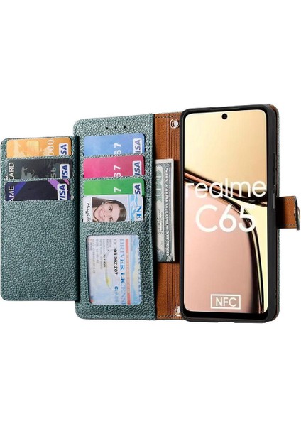 Realme C65 Aşk Fermuar Cüzdan Deri Kılıf Için Flip Case Darbeye (Yurt Dışından)