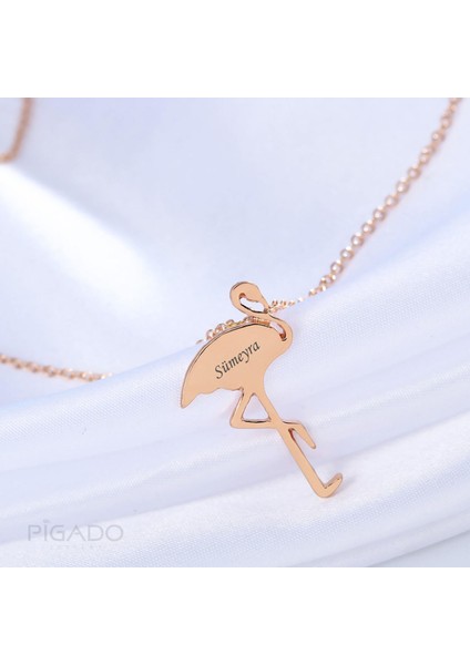 Isme Kisiye Özel Flamingo Kolye