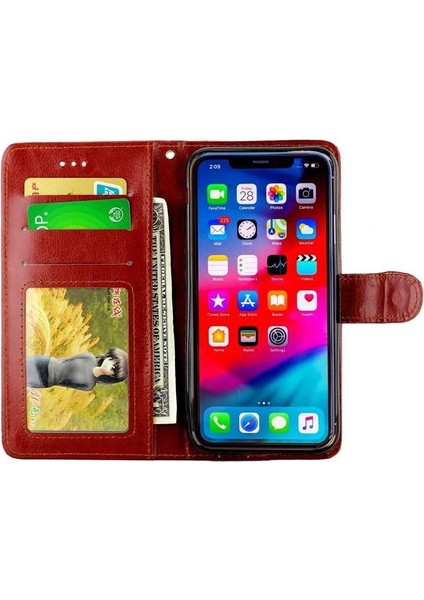 IPhone 11 Için Flip Case Pro Max Darbeye Pu Deri Kickstand Kart (Yurt Dışından)