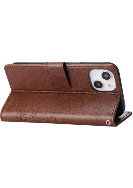 IPhone 15 Için Pu Deri Kickstand Durumda Kart Tutucu Manyetik Kapatma (Yurt Dışından) modelleri