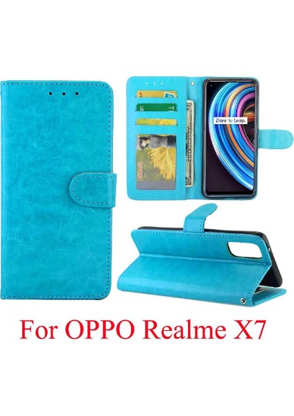 Realme X7 Manyetik Kapatma Pu Deri Darbeye Kickstand Için Flip Case (Yurt Dışından)