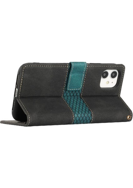 IPhone 12 Mini Bilek Kayışı Kart Yuvası Kickstand Çizik Için Cüzdan Kılıf (Yurt Dışından)
