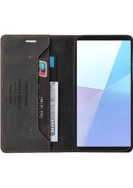 Sony Xperia 10 Vı Premium Deri Premium Deri Iki Için Flip Case (Yurt Dışından)