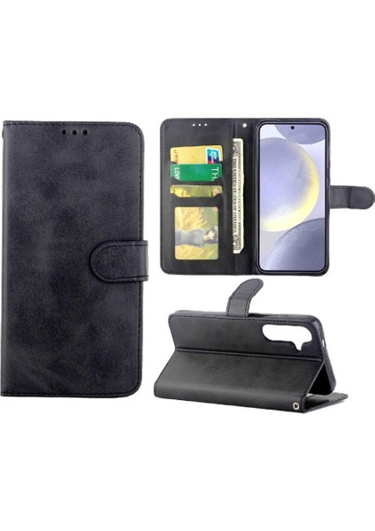 Samsung Galaxy S24 Artı Pu Deri Kickstand Tam Kart Için Filp Durumda (Yurt Dışından)