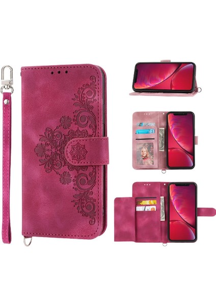 Iphone 11 Için Flip Case Xr Kabartmalı Çoklu Kredi Kartı Yuvaları Bileklik (Yurt Dışından)