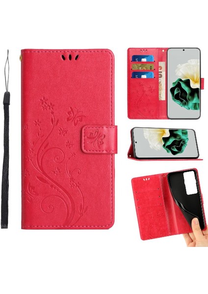 Huawei P60 Kart Tutucu Bilek Kayışı Pu Deri Manyetik Için Filp Durumda (Yurt Dışından)