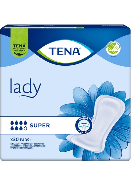 TENA Lady Super Kadın Mesane Pedi 7 Damla, 30'lu