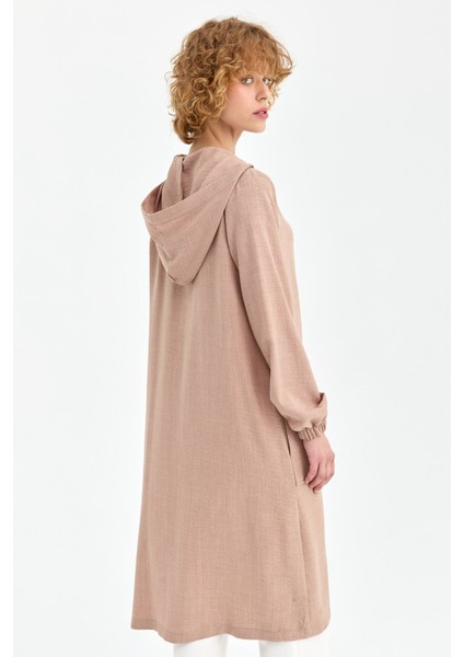 Iri Cepli Kapişon Detaylı Kurtarıcı Giy Çık Tunik Camel modelleri