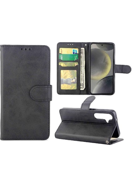 Samsung Galaxy S24 Için Filp Durumda Tam Koruma Kartı Tutucu Kickstand Pu (Yurt Dışından)