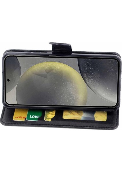 Samsung Galaxy S24 Için Filp Durumda Tam Koruma Kartı Tutucu Kickstand Pu (Yurt Dışından) modelleri