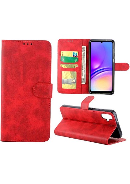 Samsung Galaxy A05 Için Filp Durumda Manyetik Kapatma Kart Tutucu Tam Pu (Yurt Dışından)